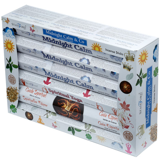 37333 Stamford Hex Incense Sticks 12 Pack Variety Set - Midnight Calm and Co