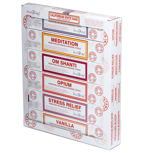 37369 Stamford Masala Incense Sticks 12 Pack Set - Californian White Sage