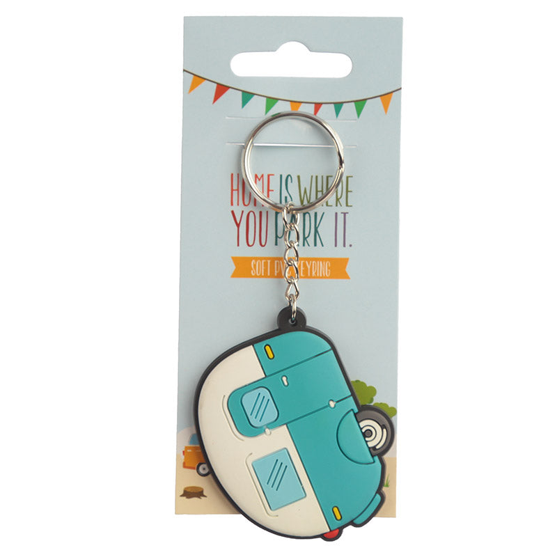 Novelty PVC Keyring - Caravan