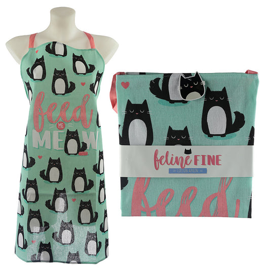 Feed Me Meow Feline Fine Cat Poly Cotton Apron