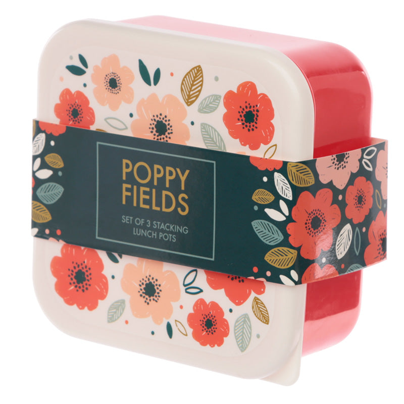 Lunch Boxes Set of 3 (M/L/XL) - Poppy Fields Pick of the Bunch