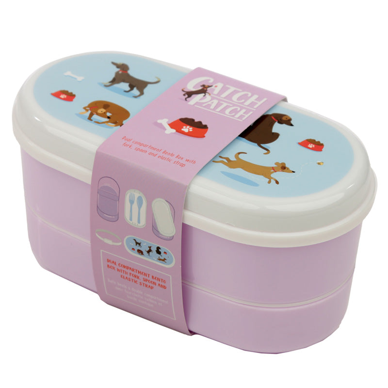 Bento Lunch Box with Fork and Spoon - Catch Patch Dog