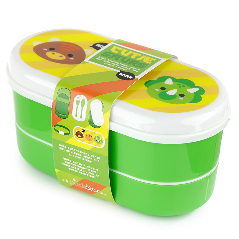 Bento Lunch Box with Fork and Spoon - Adoramals Dinosaur