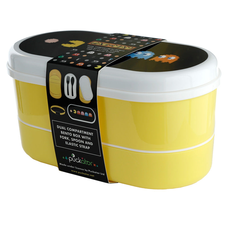 Bento Lunch Box with Fork and Spoon - Pac-Man