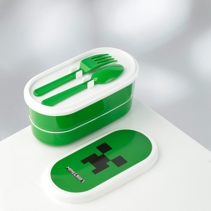 Bento Lunch Box with Fork and Spoon - Minecraft Creeper