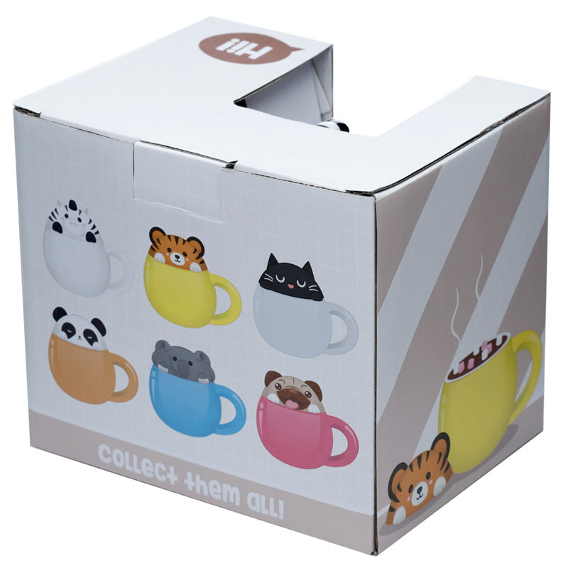 Peeping Lid Ceramic Lidded Animal Mug - Adoramals Zebra