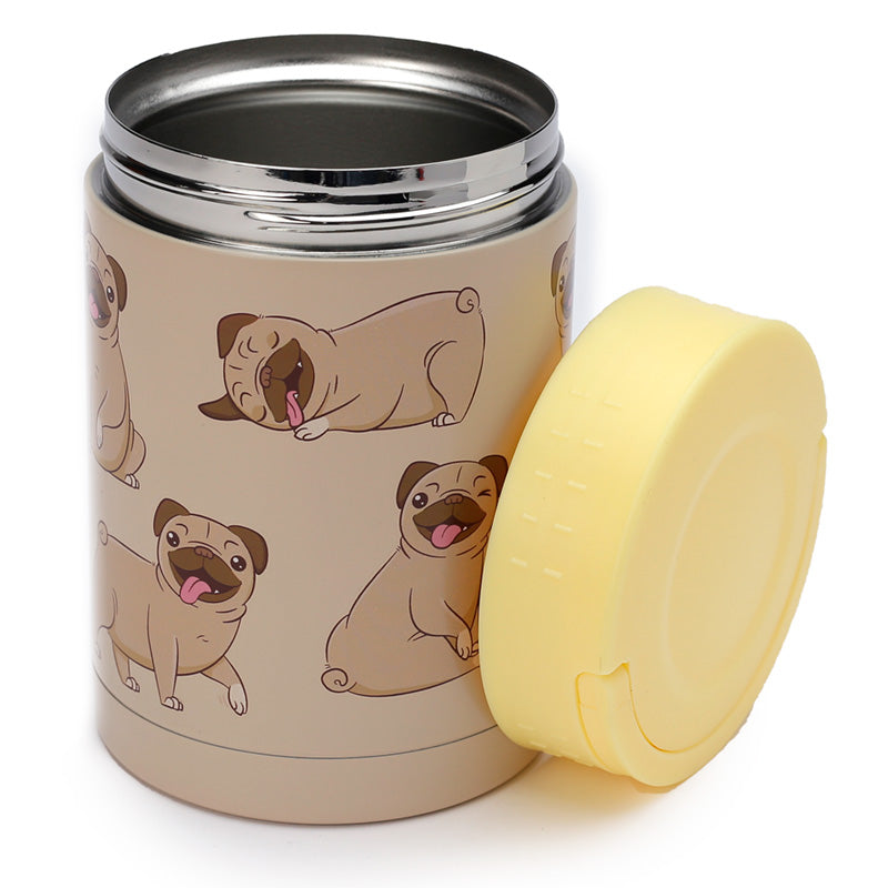 Mopps Pug Stainless Steel Insulated Food Snack/Lunch Pot 500ml