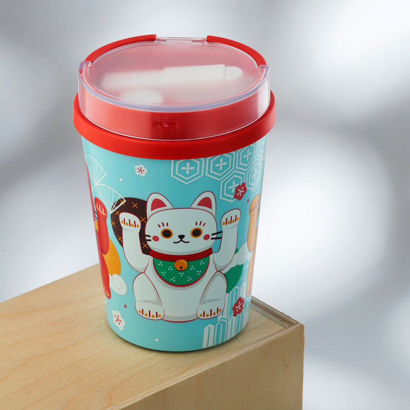 Reusable Stainless Steel Food Snack/Lunch Pot 500ml - Maneki Neko Lucky Cat