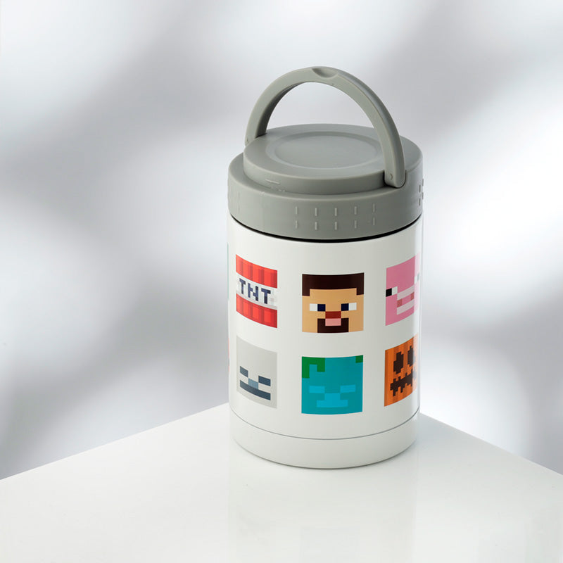 Minecraft Faces Stainless Steel Insulated Food Snack/Lunch Pot 500ml