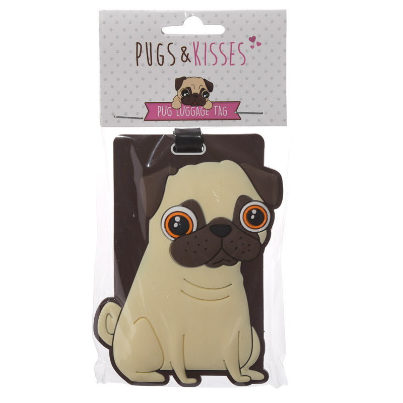 Fun Novelty Pug Design PVC Luggage Tag