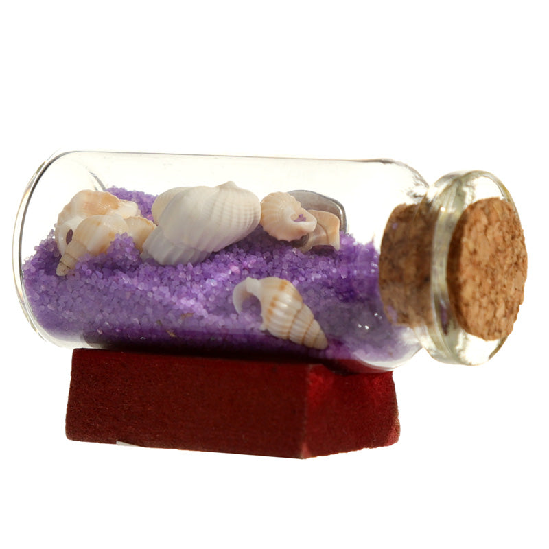 Collectable Seaside Souvenir - Coloured Sand and Shells in a Bottle