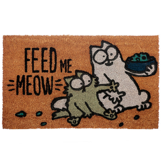 Coir Door Mat - Simon's Cat Feed Me Meow