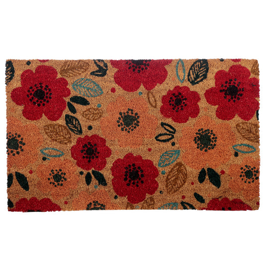 Coir Door Mat - Poppy Fields