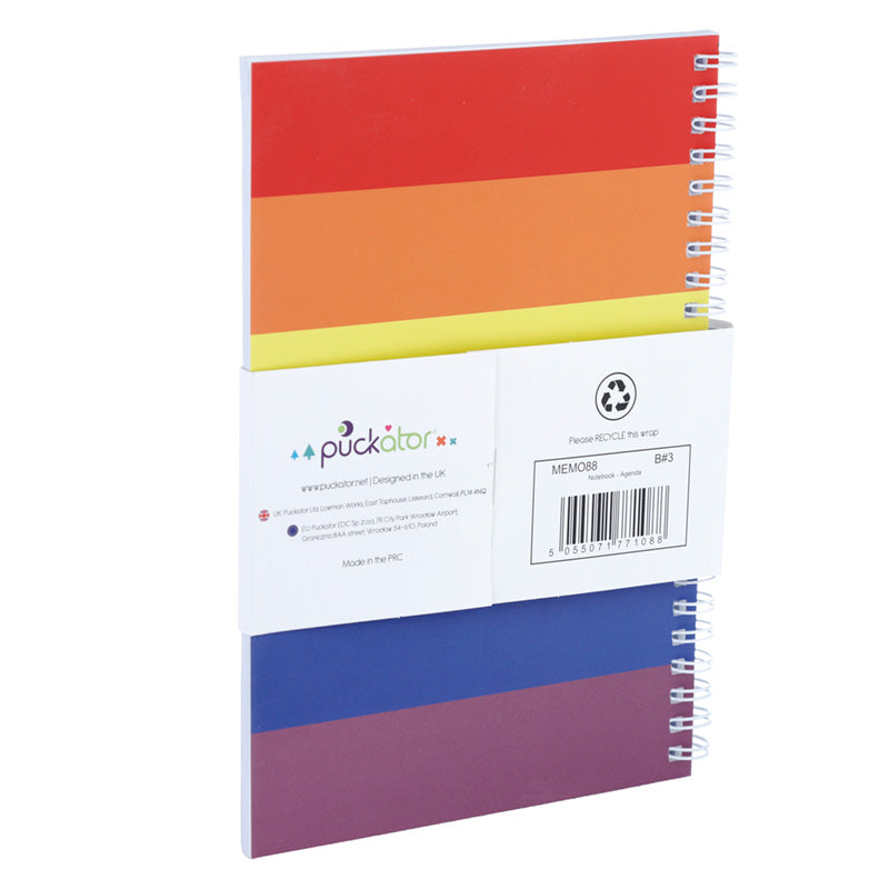 Spiral Bound A5 Lined Notebook - Somewhere Rainbow