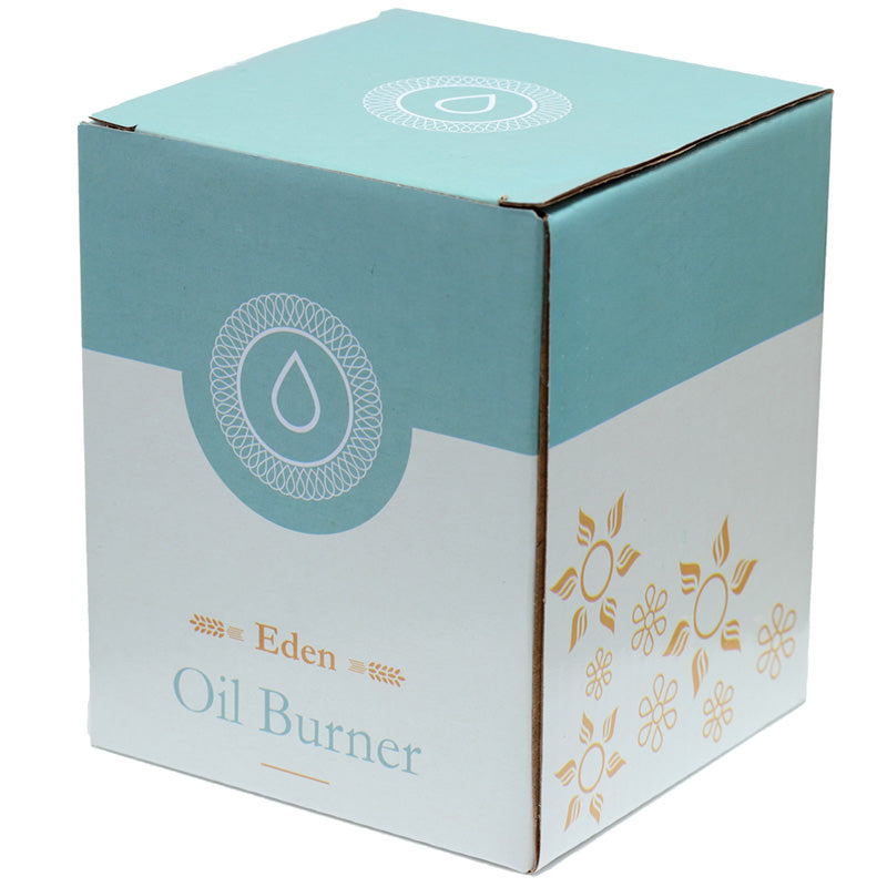 Ceramic White Abstract Eden Oil Burner with Feet