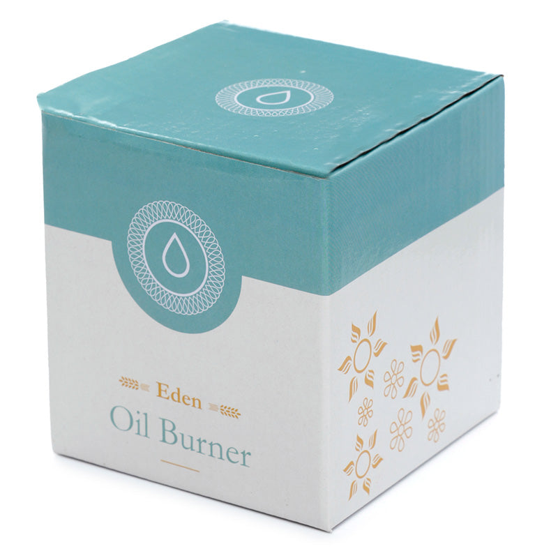 Simple Metal Spiral Design Oil and Wax Burner with Glass Dish