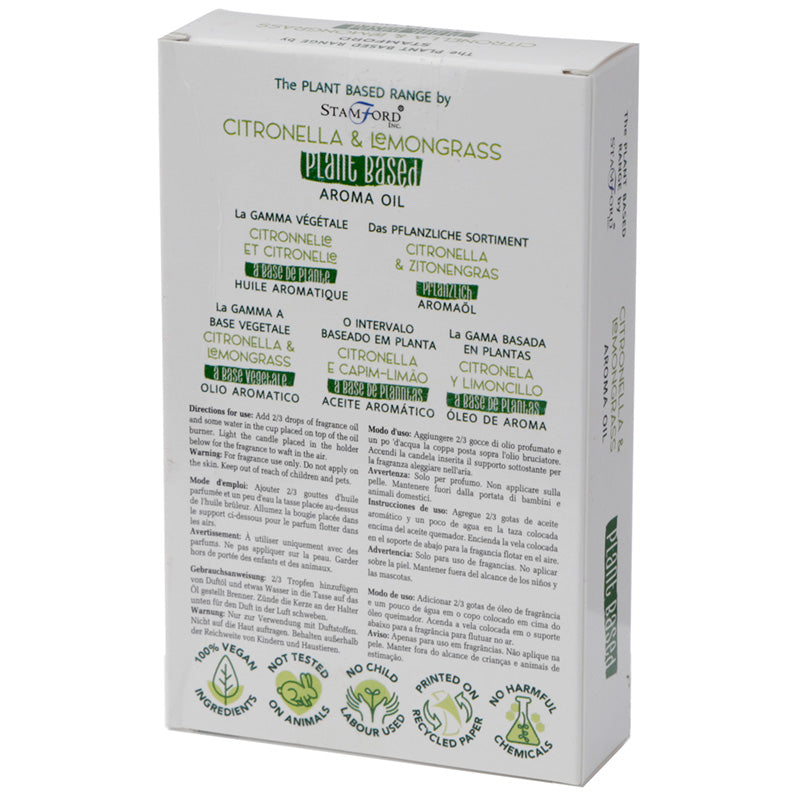 Premium Plant Based Stamford Aroma Oil - Citronella and Lemongrass 10ml