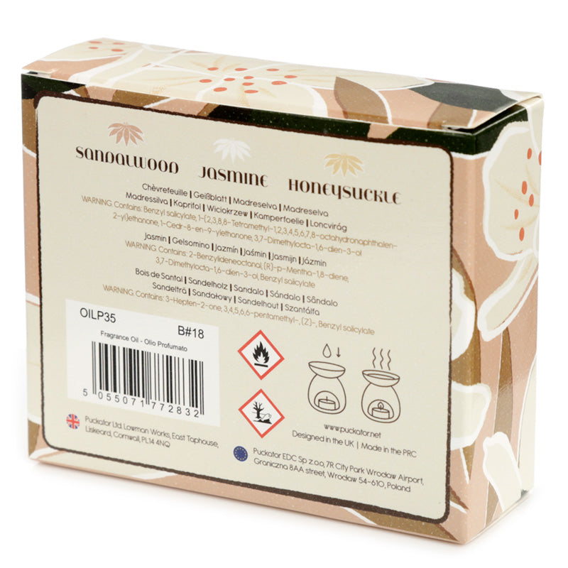 Set of 3 Fragrance Oils - Florens Jasminum Honeysuckle, Jasmine, Sandalwood