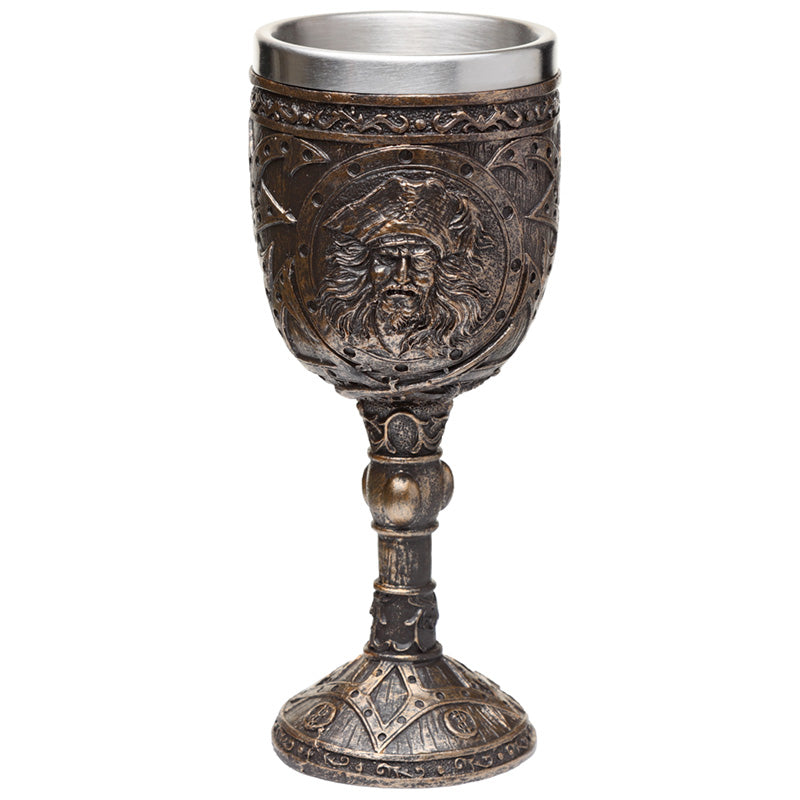 Decorative Goblet - Brushed Gold Wood Effect Pirate