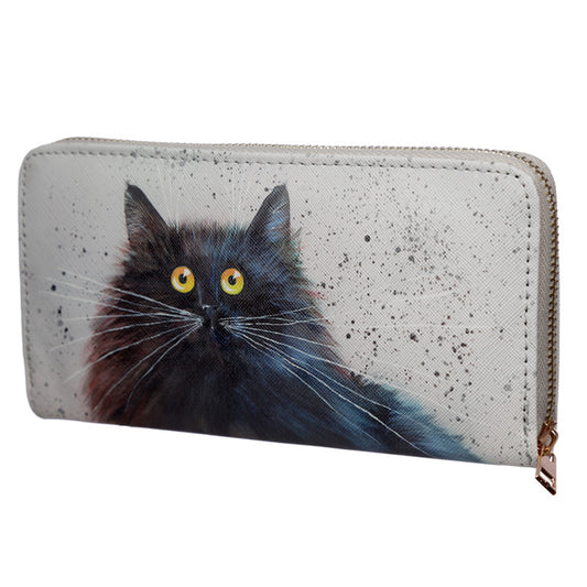 Large Size Around Wallet - Kim Haskins Cat Design