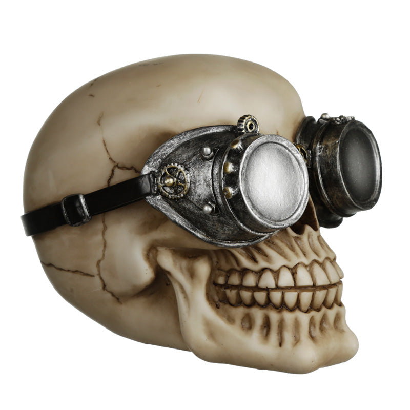 Fantasy Steampunk Skull Ornament - Goggles