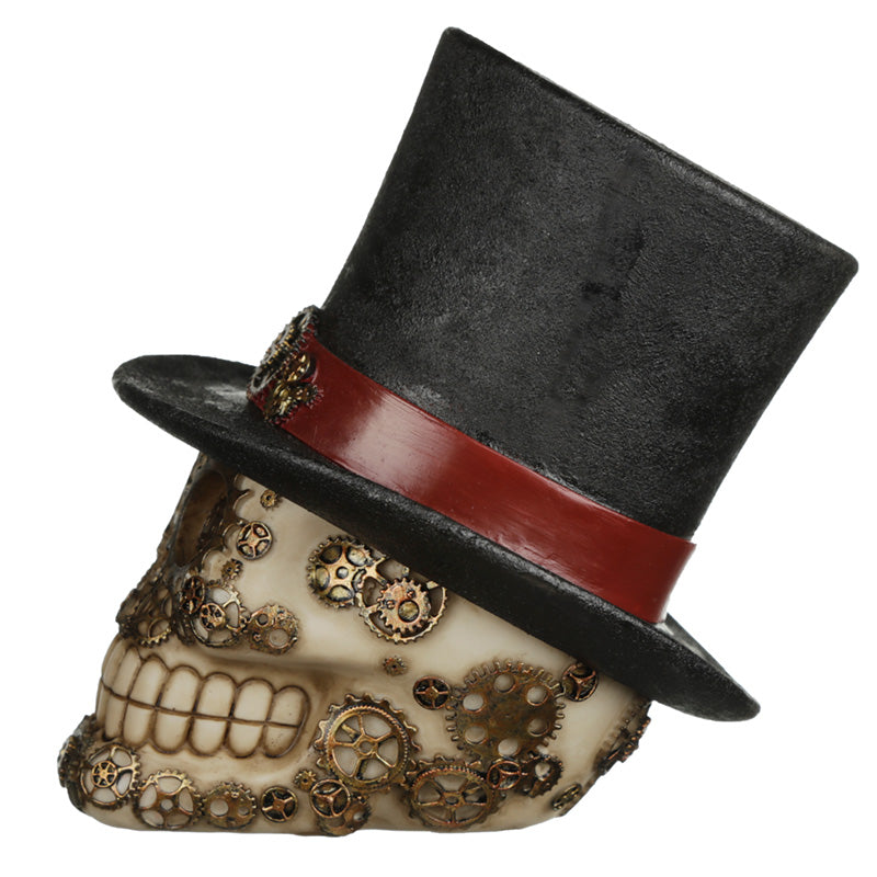 Fantasy Steampunk Skull Ornament - Top Hat