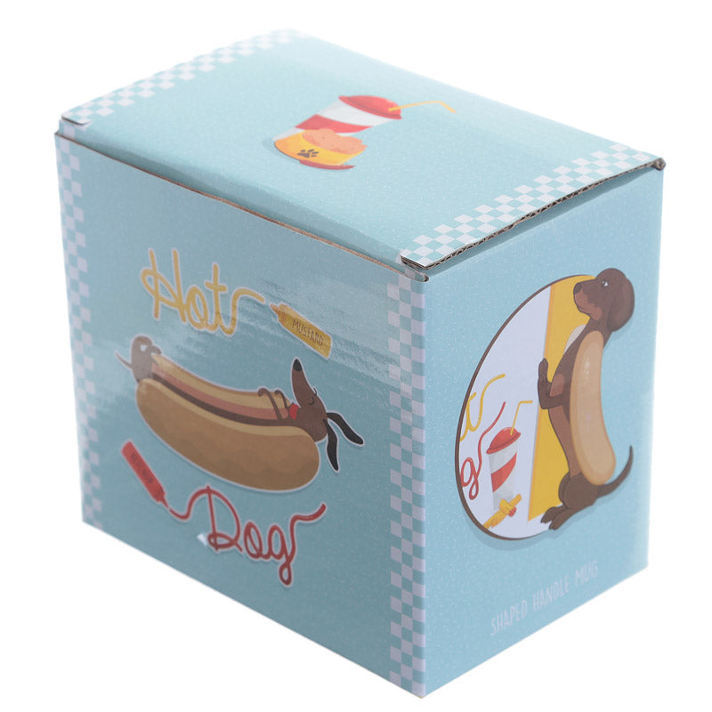 Fun Sausage Dog and Bun Shaped Handle Ceramic Mug