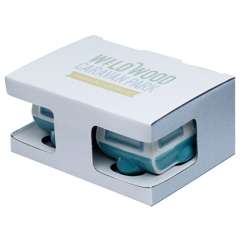 Fun Ceramic Caravan Design Salt and Pepper Set