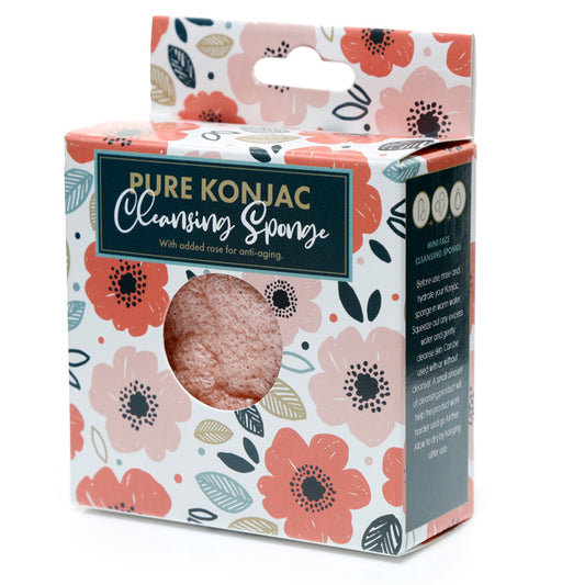 Pure Konjac Cleansing Sponge with Anti-Aging Rose - Pick of the Bunch Poppy Fields
