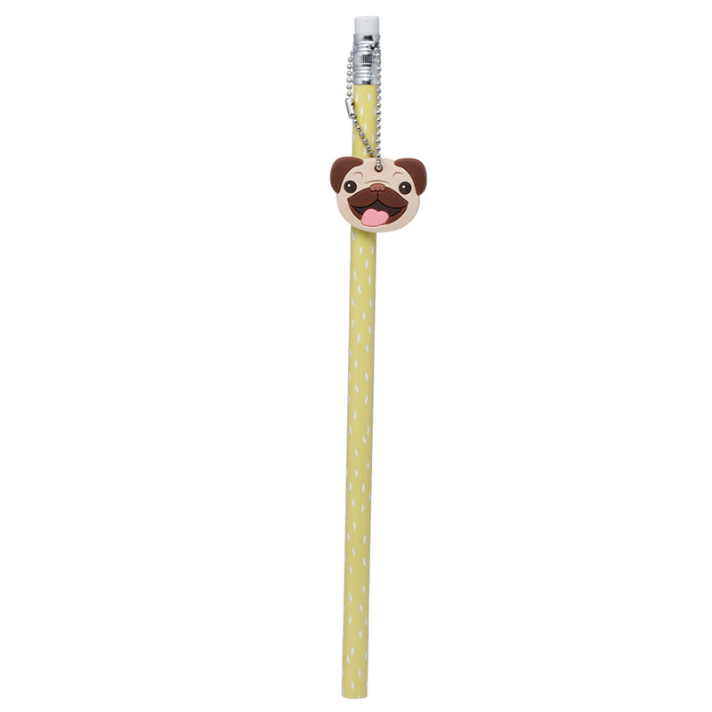 PVC Charm Pencils Set of 2 - Mopps Pug