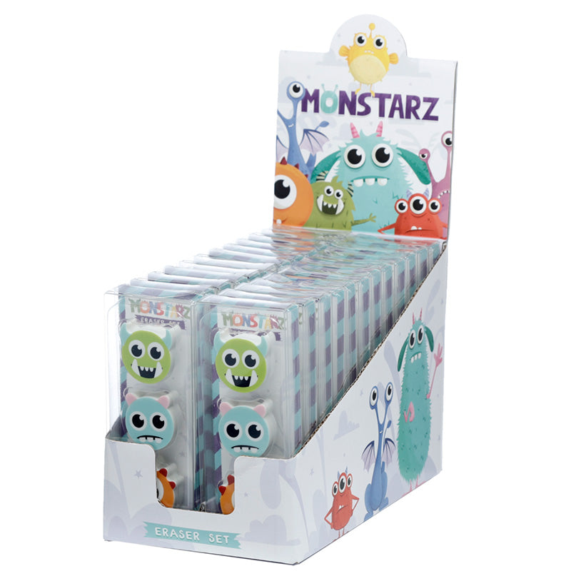 Eraser 3 Piece Set - Monstarz Monsters