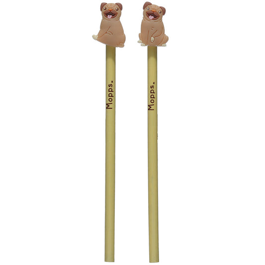 Mopps Pug Pencil with PVC Topper