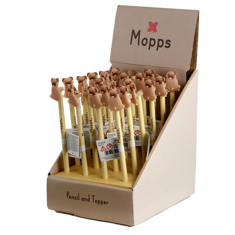 Mopps Pug Pencil with PVC Topper