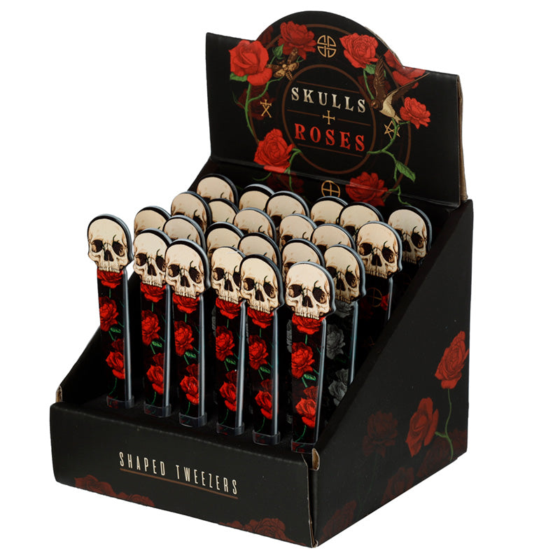 Shaped Tweezers - Skull and Roses