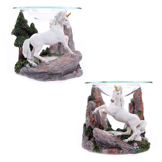 Fantasy Unicorn Design Oil and Wax Burner with Glass Dish
