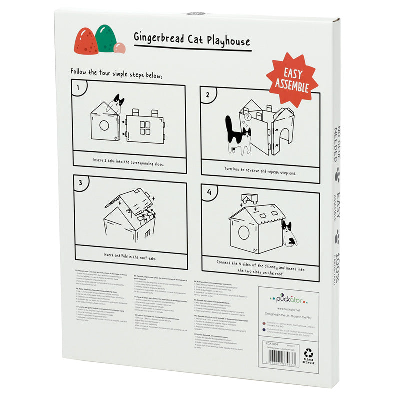 Cardboard Cat Den Playhouse - Christmas Gingerbread House