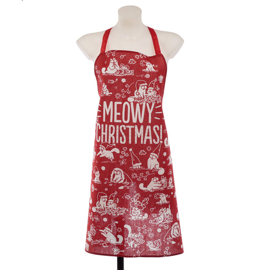Meowy Christmas Simon's Poly Cotton Apron