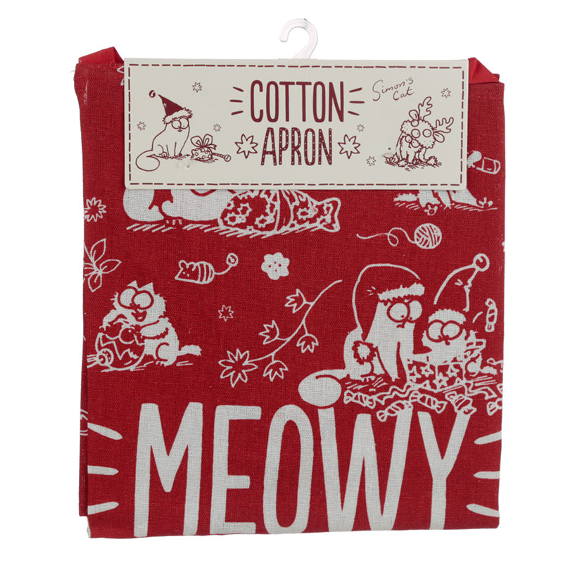 Meowy Christmas Simon's Poly Cotton Apron