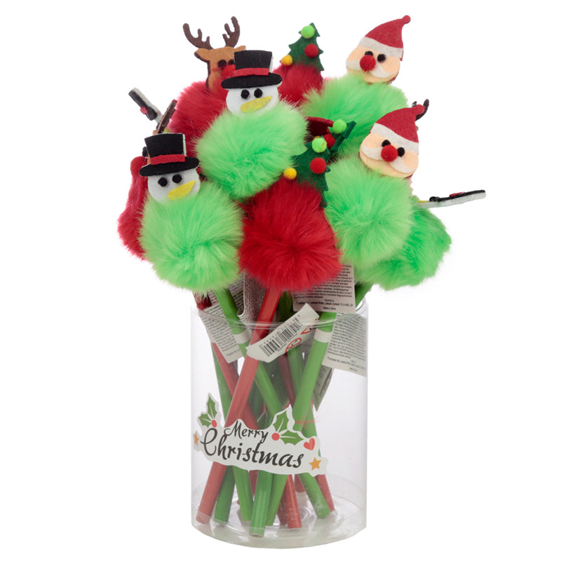 Fun Christmas Pom Pom Pencil with Topper