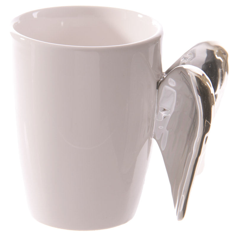 Silver Angel Wings Novelty Ceramic Mug