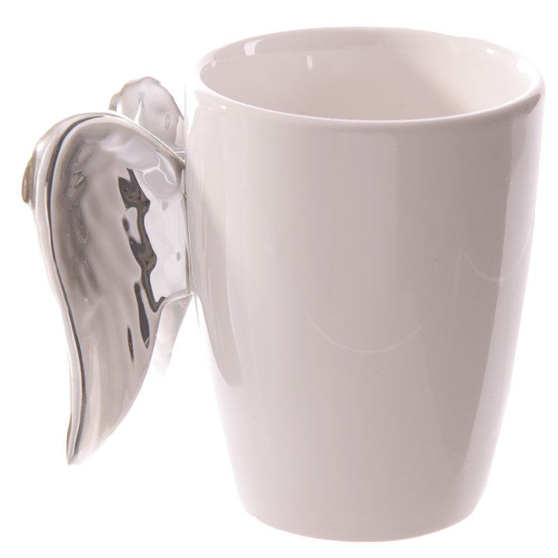 Silver Angel Wings Novelty Ceramic Mug