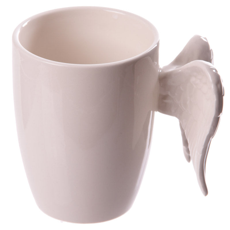 Novelty Ceramic White Angel Wings Mug