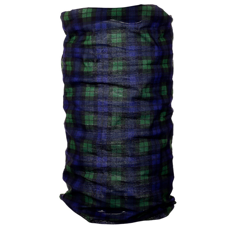 Neck Warmer Tube Scarf - Green Tartan