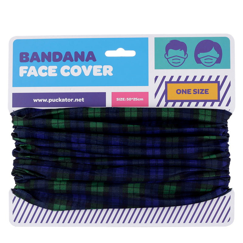 Neck Warmer Tube Scarf - Green Tartan