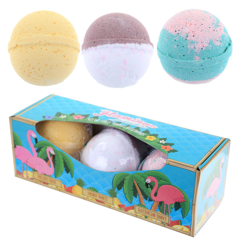 Handmade Bath Bomb Set of 3 - Tropical Fragrances in Gift Box