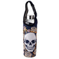 Reusable 500ml Glass Water Bottle with Protective Neoprene Sleeve - Skulls  and  Roses