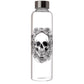 Reusable 500ml Glass Water Bottle with Protective Neoprene Sleeve - Skulls  and  Roses