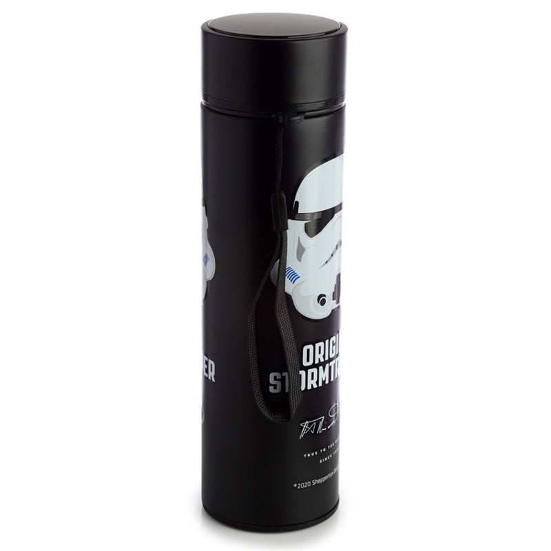 Reusable Stainless Steel Hot  and  Cold Insulated Drinks Bottle Digital Thermometer - The Original Stormtrooper