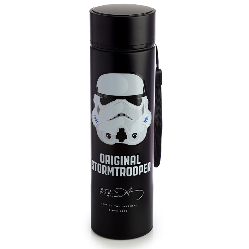 Reusable Stainless Steel Hot  and  Cold Insulated Drinks Bottle Digital Thermometer - The Original Stormtrooper