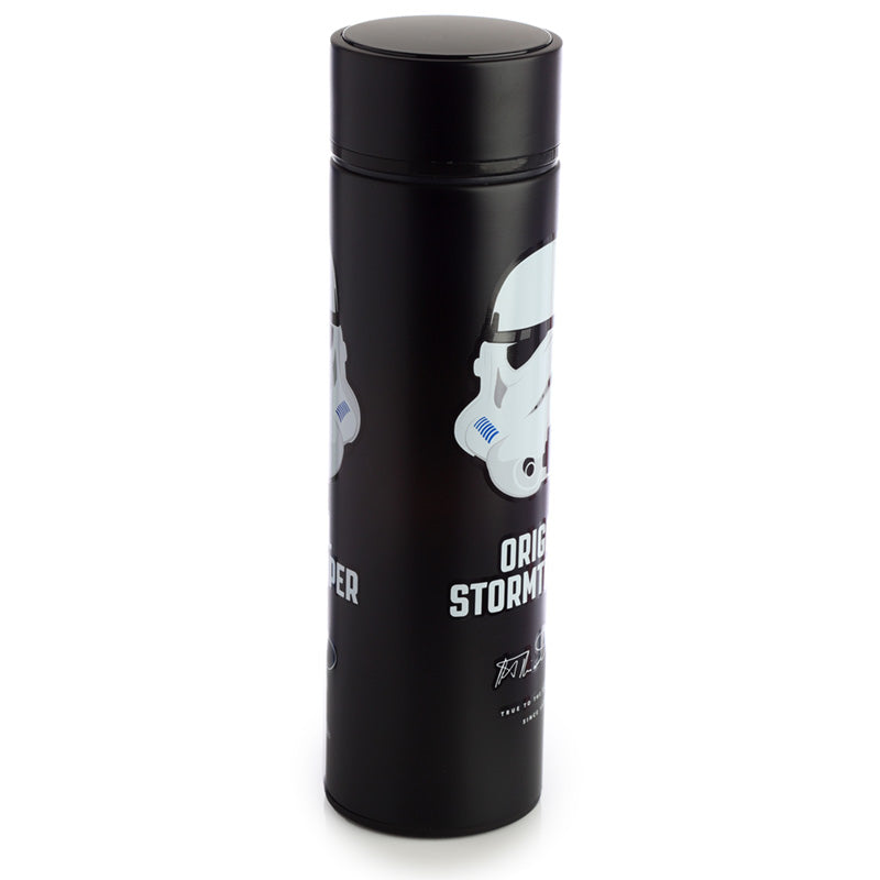 Reusable Stainless Steel Hot  and  Cold Insulated Drinks Bottle Digital Thermometer - The Original Stormtrooper